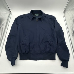 Vtg 80s Patriot Weintraub Bros. Co. Men’s Blue Zip Up Jacket Sz L USA Grunge - Picture 1 of 16