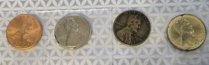 Lot of 4 Gold & Silver Plated Lincoln Cents – Collected Over 25+ Years – - Picture 1 of 12