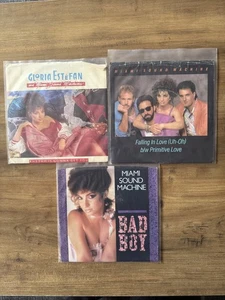 MIAMI SOUND MACHINE Lot Of 3 7” p/s Vinyl Records Gloria Estefan Latin Pop - Picture 1 of 1