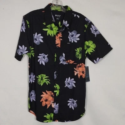 NWT Matix Men's Black Water Based Floral Short Sleeve Button Down Size Small - Image 1 of 4