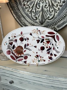 Anthropologie Harvest Foliage Stoneware Platter - 20” L x 12.75” W - NWOT READ - Picture 1 of 7