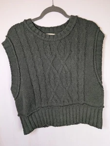 Vanilla Bay Women's Green Cropped Pullover Sweater Vest Large - Picture 1 of 8