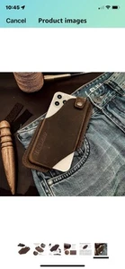 Gentlestache Leather Cell Phone Holster with Belt Clip, Gift for Dad and Husband - Zdjęcie 1 z 12