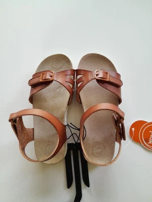 Wonder Nation Toddler Girls Brown  Faux Leather Sandals Size 11 - Image 1 of 4