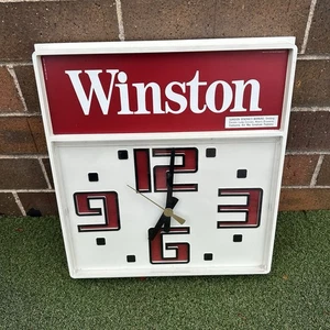 Vintage Winston Wall Clock Sign 16x17" Man Cave Cigarette Ad - Picture 1 of 6