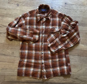 VTG pendleton flannel plaid button shirt 80s 70s mens medium USA Made 19x25 - Picture 1 of 10