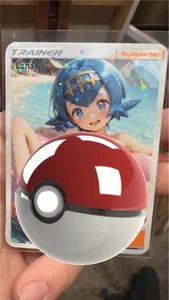 Lana Waifu Card Pokemon Trainer Holo Flash Gold Foil Collectible ACG Anime - Picture 1 of 2