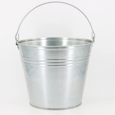 Seau 15L Robuste et polyvalent de jardin en Acier galvanisé avec poignée - Terre - Photo 1/4
