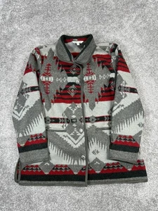 Orvis Jacket Womens Medium Gray Red Black Aztec - Picture 1 of 9