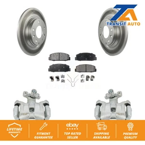 Rear Disc Brake Caliper Coated Rotors And Ceramic Pads Kit For 2003-2005 Mazda 6 - Picture 1 of 1
