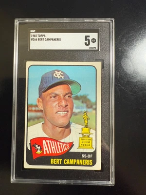 1965 Topps #266 Bert Campaneris Rookie RC SGC EX 5 Foto 1 de 2