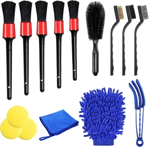 Kit Pulizia Auto Moto, 15 Pz Kit Spazzole Pulizia Auto, Spazzole Cerchioni, Pann - Foto 1 di 12