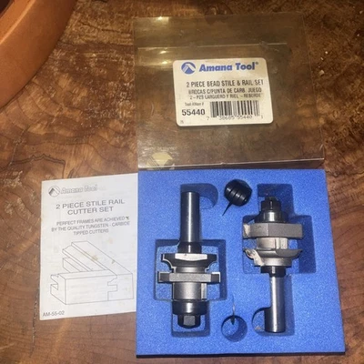 Amana 55440 Carbide Tipped 2-Piece Stile and Rail 1-5/8 D x 1-1/16 CH x 3/16 R - Image 1 of 4