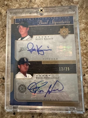 2005 UD Ultimate Collection Dual Signatures Scott Kazmir Felix Hernandez #12/25 - Image 1 of 2