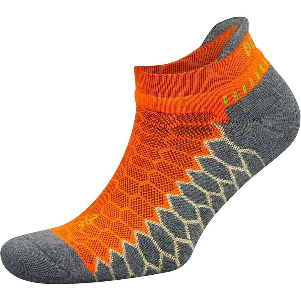 Balega Silver No Show Running Socks - Neon Orange/Gray Heather - Image 1 of 1