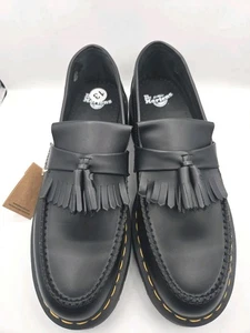 Mocasines Dr. Martens Adrian Quad Mono Cuero Vegano Plataforma Negros Unisex Talla 13 - Imagen 1 de 5