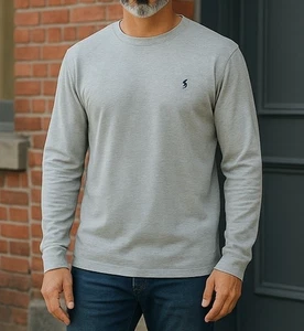 Polo by Ralph Lauren Herren XXL Langarm Shirt Grau Rundhals Logo Freizeit T-Shirt - Bild 1 von 9