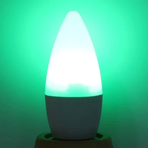(E12 RGbPure White 6000K)3W RGB Color Changing Candle Light Bulb With Remote EC - Picture 1 of 24