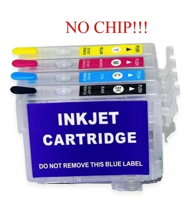New T702 702XL Refillable Ink Cartridge For Epson WF 3733 3720 3730 Without Chip - Image 1 of 4