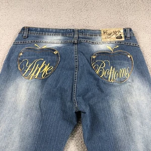 Vintage Apple Bottoms Jeans Womens 13/14 Blue Embroidered Distressed Y2k Logo - Picture 1 of 23