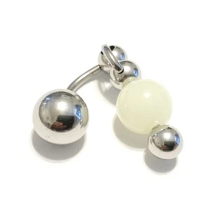 GLOW IN THE DARK Surgical Steel REVERSIBLE VCH Door Knocker Barbell, All Lengths - Picture 1 of 8