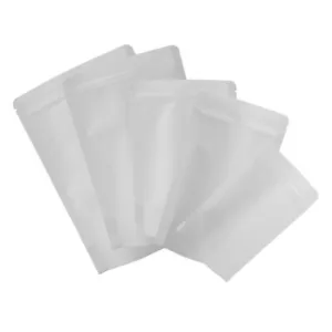 100pcs Rounded Corner White Kraft Paper Stand Up Food Pouch Bags Different Sizes - Picture 1 of 13