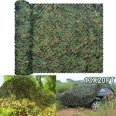 13x20FT Camouflage Netting Camo Army Net Woodland Camping Hunting Cover Shade - Image 1 of 4
