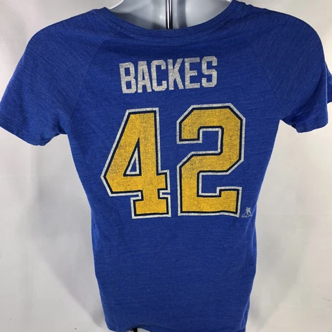 NHL CCM David Backes St Louis Blues V Neck Women #42 Shirt Size L Short Sleeve Cover
