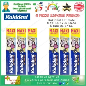 Kukident Ultimate Crema Adesiva Per Dentiere Protesi 6 x 57 gr Sapore Fresco - Foto 1 di 1