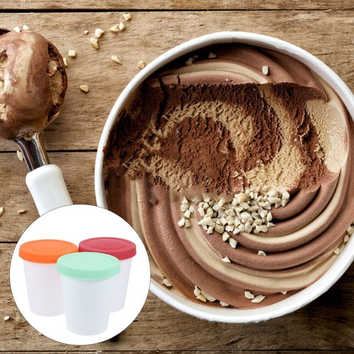 3pcs Food Buckets Reusable Homemade Ice Cream Buckets Yogurt Buckets