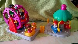 2003 Fisher-Price Little People Ferris Wheel & Spinning Airplane Rides, 8 People - Picture 1 of 16