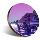 1x Round Coaster 12cm Futuristic Game Console Car Virtual Retro #52878