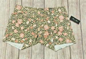 Miss Me Shorts Womens Size 27 Stretch Floral Leopard Print JP6182H NEW - Picture 1 of 5