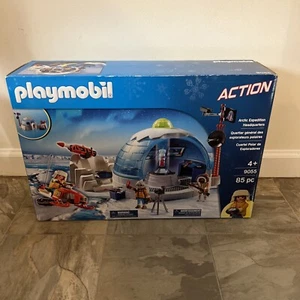 PLAYMOBIL ACTION 9055 ARCTIC EXPEDITION HEADQUARTERS IGLOO SNOWMOBILE NEW BOX - Picture 1 of 5