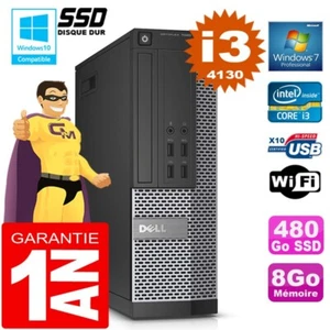 PC DELL 7020 SFF Core I3-4130 RAM 8Go Scheibe 480 GB SSD Dvd-Brenner Wifi W7 - Bild 1 von 4