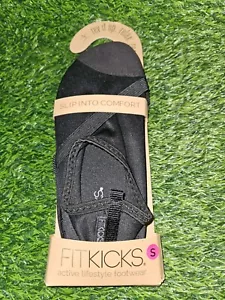 FITKICKS Womens Crossovers Active Footwear Size S (5.5-6.5) Foldable Shoes Black - Picture 1 of 2