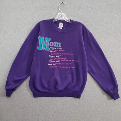 Sudadera DE COLECCIÓN Mamá Mujer Mediana Púrpura 1991 Divertida Definición Estampado Gráfico Foto 1 de 4