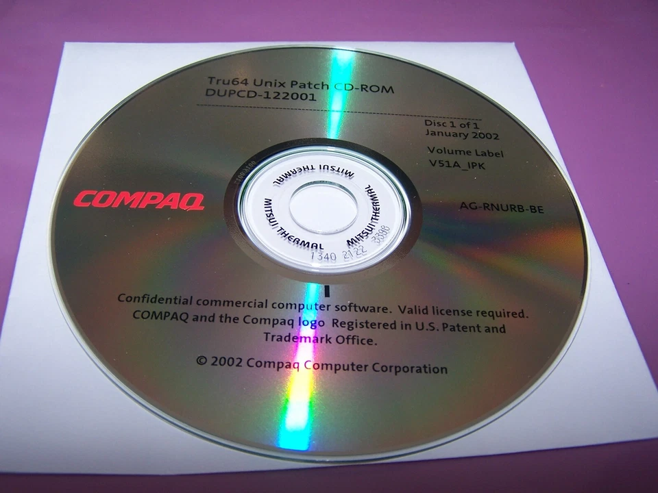 Compaq Tru64 Unix Patch CD-ROM January 2002 - Image 1 of 1