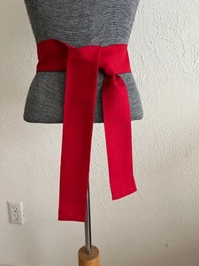 Brand New Japanese OBI Cotton Sash Belt Red 58"L x 2.5"W - Picture 1 of 4