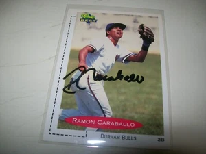 1991 CLASSIC BEST RAMON CARABALLO AUTOGRAPH SIGNED AUTO #376 DURHAM BULLS - Picture 1 of 2