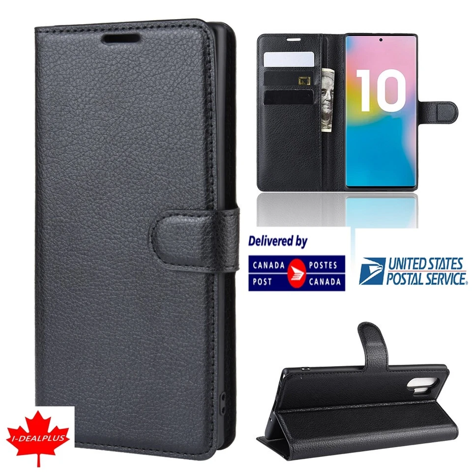 Funda tipo billetera abatible/cubierta/portatarjetas para Samsung Galaxy Note10/10+/10 Plus/Pro  Foto 1 de 4