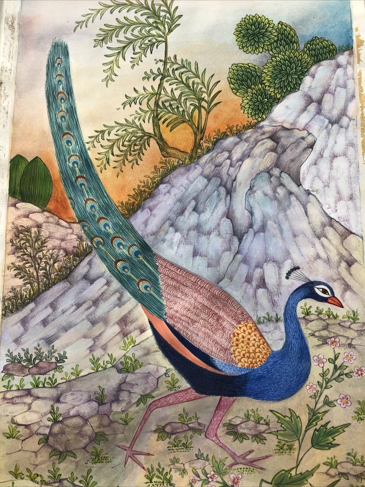 Persian Miniature Style Painting ORIGINAL FINE ART / 17x9 - Image 1 of 4
