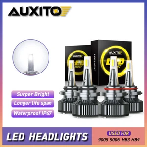Combo Faro Alta Potencia 72W LED 9005 9006 Viga Alta/Baja Bombilla Blanca AUXITO Y13 - Imagen 1 de 24