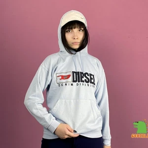 90s Diesel Denim Division Vintage Damen Hoodie - S hellblau Baumwollmischung - Bild 1 von 5