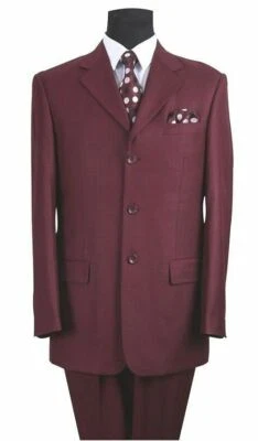 New Men's Basic Suit Single Breasted 3 Button 14 Unique Colors Size 38R~60L - Image 1 of 4