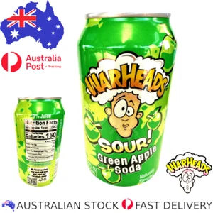 Warheads Sour Green Apple Soda Drink 355ml Can, NEW SEALED - Picture 1 of 4