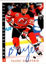 Valeri Zelepukin New Jersey Devils Hand Signed 1993-94 Score Hockey Card #278 NM