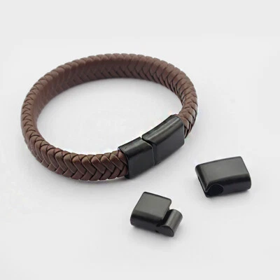 3Sets Black Magnetic Clasp  for 11x5mm Flat Leather Cord Bracelet Jewelry Craft - Image 1 of 4