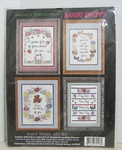 SANDI PHIPPS - JOYFUL WISHES - COUNTED CROSS STITCH KIT - 82 - MAKES 4  - Picture 1 of 2