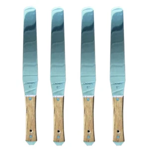 4pcs 6" Stainless Steel Spatula / Wood Handle - Silk Screen Printing Scoop Ink - Picture 1 of 8